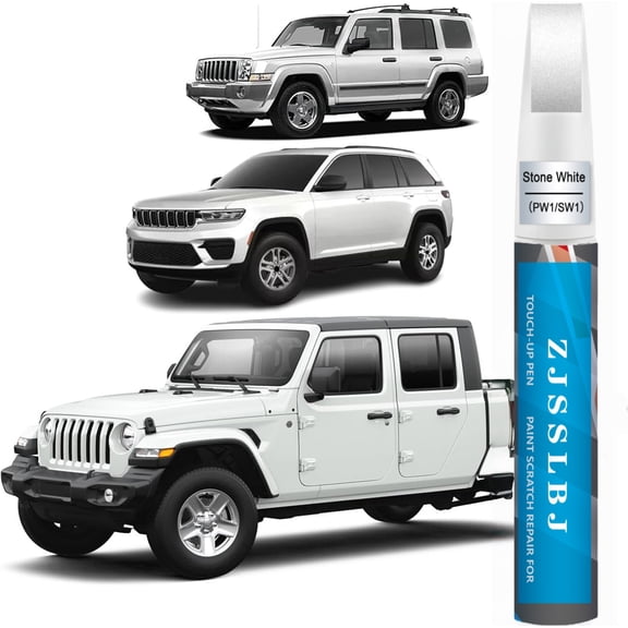 (Stone White PW1/SW1) Touch Up Paint for Jeep, Car Paint Pen Scratch Repair Two-In-One Touch Up Paint, Premium Car Scratch Remover for Deep Scratches