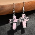thumbnail image 1 of Stone Women\'s Jade Cross Fashion Retro Earrings, 1 of 8