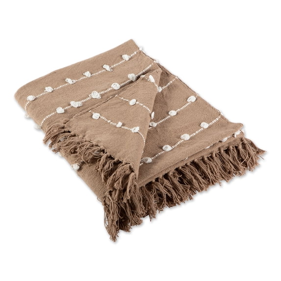 Stone Woven Loop Throw