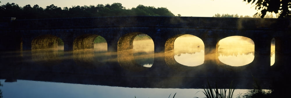 Stone arch bridge over a river Loire River Loire Valley France Canvas Art - Panoramic Images (36 x 12)