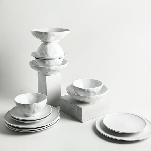 Stone by Mercer Project NENDO Stoneware Dinnerware Set - 10.93 x 10.93 Sage-Grey - 16 Piece