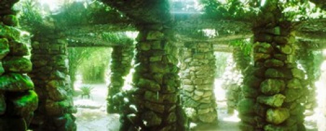 Stone canopy in the botanical garden Jardim Botanico Zona Sul Rio de Janeiro Brazil Canvas Art - Panoramic Images (30 x 12)