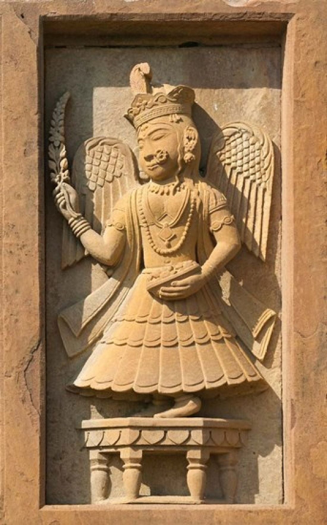 Stone carving in Hotel Prithvi Vilas Palace Jhalawar Rajasthan India Canvas Art - Keren Su DanitaDelimont (17 x 27)