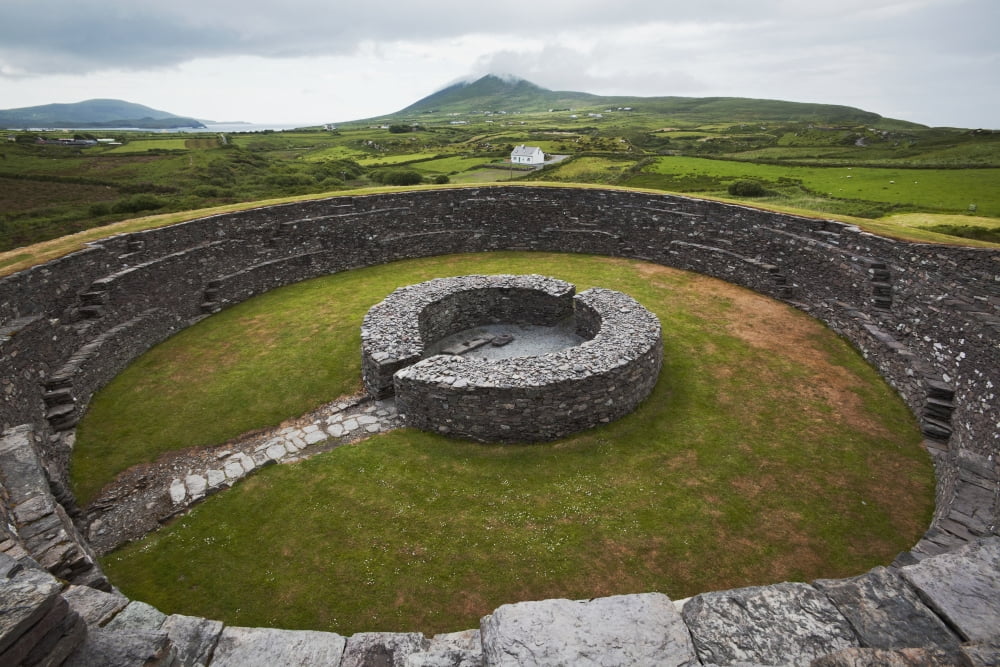 Stone fort Cahergall Iveragh Peninsula Ring of Kerry County Kerry Ireland Canvas Art - Carl Bruemmer Design Pics (38 x 24)