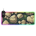 thumbnail image 1 of Stone on Green Leaf Wireless Charging RGB Gaming Mouse Pad Large Keyboard Mat Rubber Base 13 Light Modes, 1 of 6