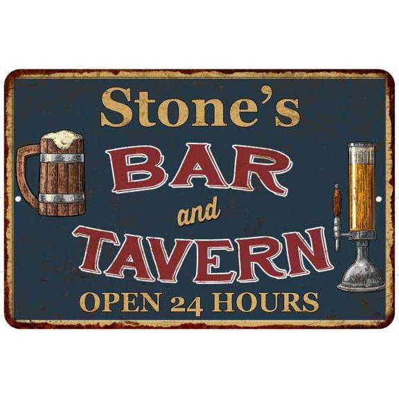 Stone's Green Bar & Tavern Rustic Sign 16 x 24 Matte Finish Metal 116240047338