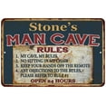 thumbnail image 1 of Stone's Man Cave Rules Chic Rustic Green Sign Home 8x12 Metal 108120049338, 1 of 1