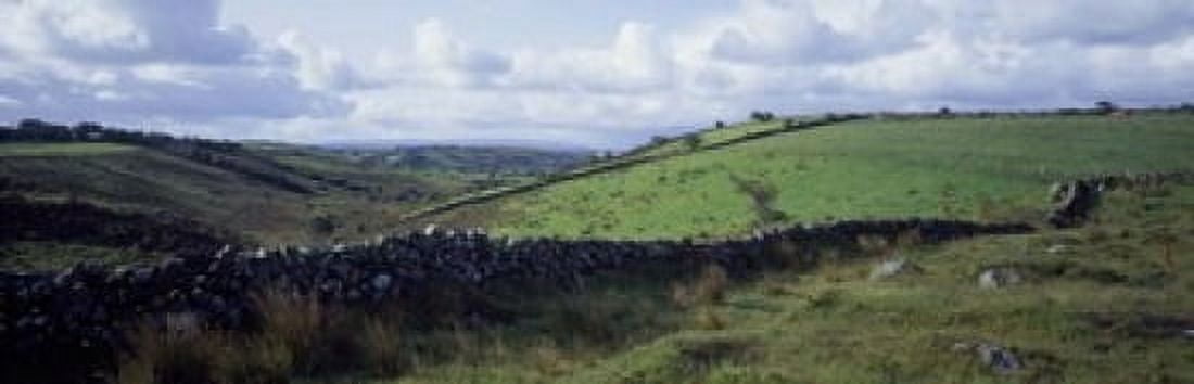 Stone wall on a landscape Republic of Ireland Canvas Art - Panoramic Images (18 x 6)