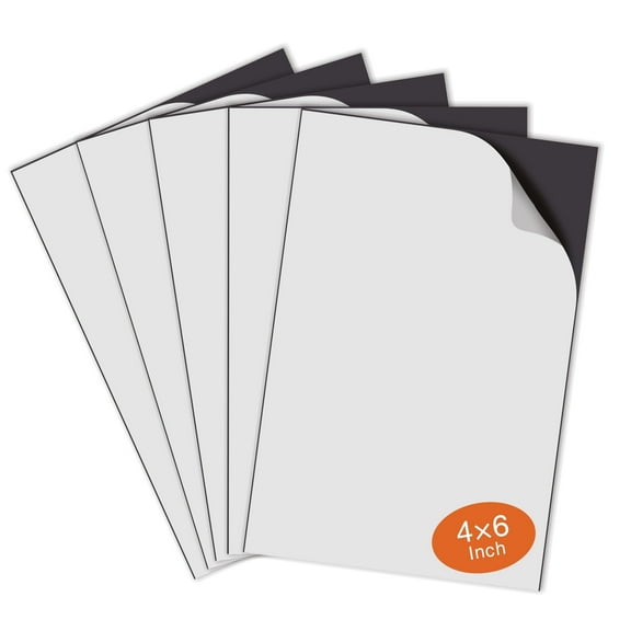 Magnetic Sheets with Adhesive Back 4 X 6 for Refridge Photos, 50 PK Strong Flexible Self Adhesive Magnetic Sheets 20Mil