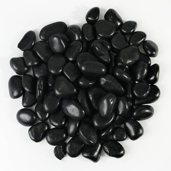 StoneCreek 120 LBS River Rocks(10 x 12 LBS Bags), Large Size, Decorative Garden Stones for Plant Landscaping, Polished Gravel Filler Pebbles for Home Decoration, Vases, Succulents(Black Pebbles)