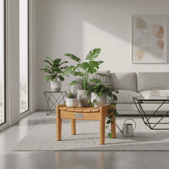 StoneCreek Creative Wood Stool, USA Grown Oak, Stylish Curved Seat Surface Rustic Crate-Inspired Design, Handcrafted Little Stool for Adult Kids, No Assembly Needed, Standard, Natural Oak