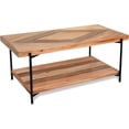 thumbnail image 1 of StoneCreek Solid Fir Wood Coffee Table - Metal Frame, 2-Tier Industrial Farmhouse Table for Living Room/Bedroom/Office, 44" Rectangular Table, 1 of 5