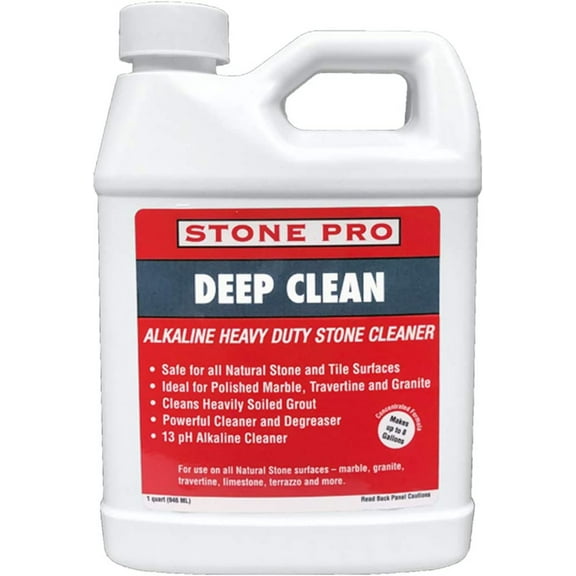 StonePro – Deep Clean Concentrate (1 Quart – 32 Fl Oz) (For Cleaning Polished, Honed, Flamed or Tumbled Marble, Travertine, Grout, Granite, Limestone & All Ceramic, Porcelain or Stone Surfaces)