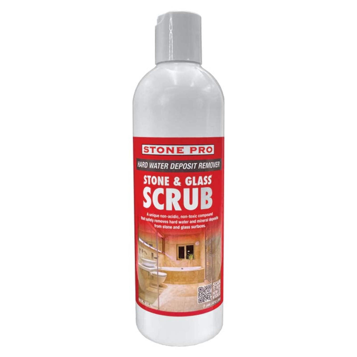 StonePro  Stone & Glass Scrub (1 Pint  16 Fl Oz) (For Cleaning Granite Countertops, Travertine Showers, Glass Shower Doors & Glass Shower Enclosures)