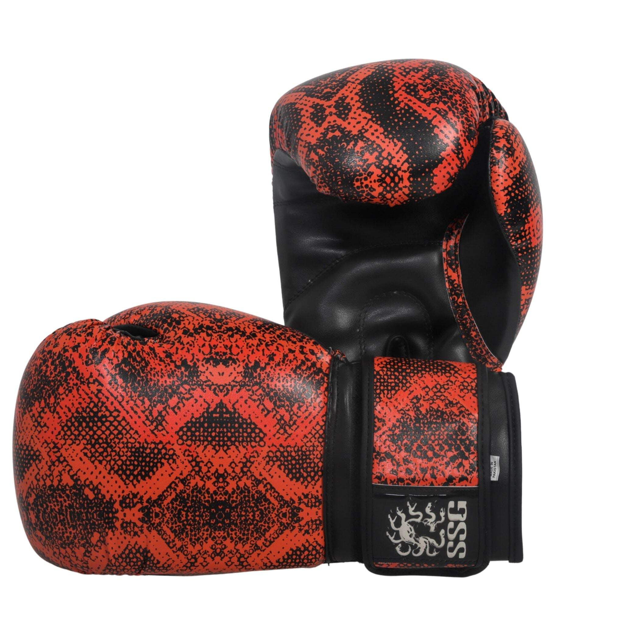StoneStrikeGear Boxing Gloves – 12oz, Unisex, Synthetic Leather Training Gloves for Boxing, Sparring, & Bag Work – Smoldering Curse Orange/Black
