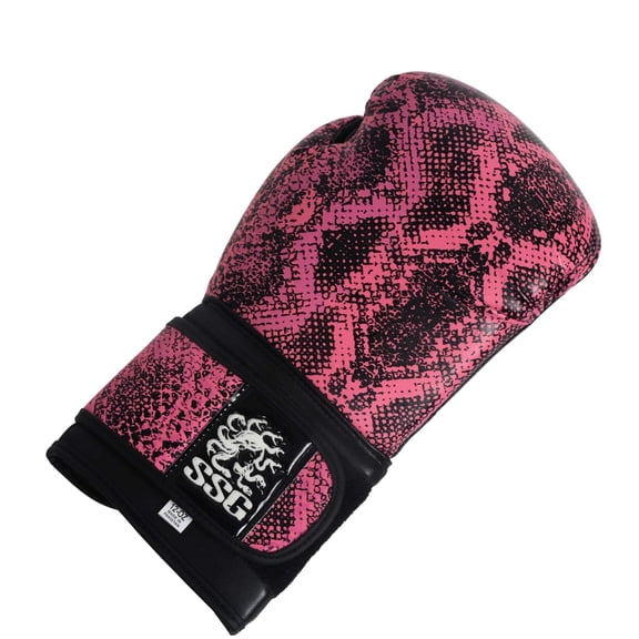 StoneStrikeGear Boxing Gloves – 12oz, Unisex, Synthetic Leather Training Gloves for Boxing, Sparring, & Bag Work – Stones Kiss Pink/Black