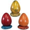 thumbnail image 1 of Stoneage Arts:Decorative Natural Stone Eggs with Stand for Home Decor, Handcarved and Designed In Kenya.(3 Pack Set, Batik, Color Ring ST), 1 of 9