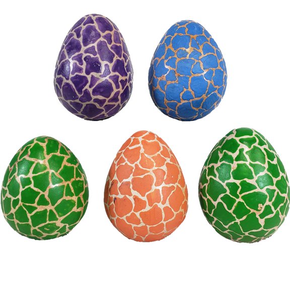 Stoneage Arts: Decorative Stone Eggs for Home Decor, Handcrafted In Kenya (5 Pack, Colored Girffe Pattern, Artistic Patterns)