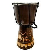 Stoneage Arts Djembe Drum, Hand Carved Bongo, African Inspired Music, Unique Decor, 12" Tall