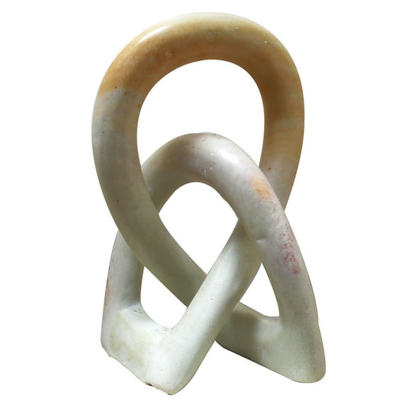 Stoneage Arts Entwined Love Knot Sculpture 6 Inch Natural Hand Carved in Kenya