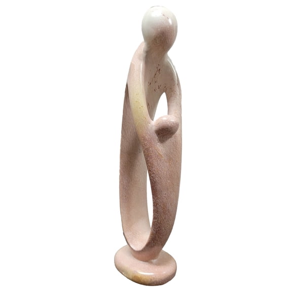 Stoneage Arts Family Love Parent with Child Bonding Sculpture, Ujamaa - Hand Carved in Kenya (Natural, 8 Inch / Parent & Child)
