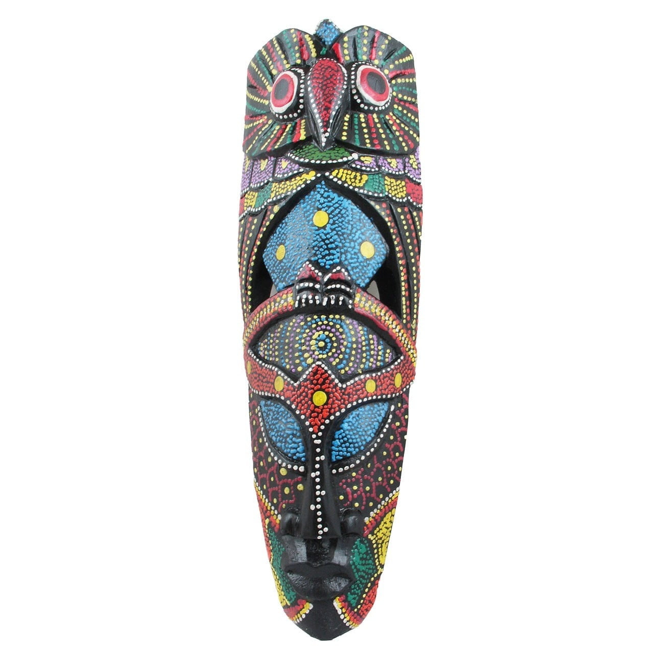 Handcrafted Multicolor Wooden Aboriginal Mask from Indonesia