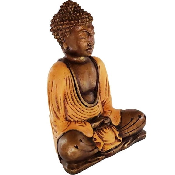 Stoneage Arts Happy Buddha Brings Spiritual Design And Meditative Calm Into Your Home (Orange, Ganti, 7 Inch)