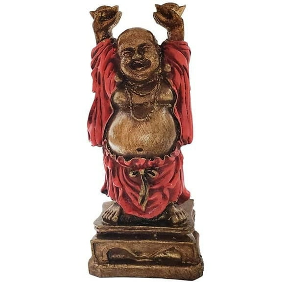 Stoneage Arts Happy Buddha Brings Spiritual Design And Meditative Calm Into Your Home (Red, Laughing, 4 Inch)