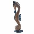 thumbnail image 1 of Stoneage Arts Inc 20" Blue and Brown Wooden Seahorse Statue, 1 of 1