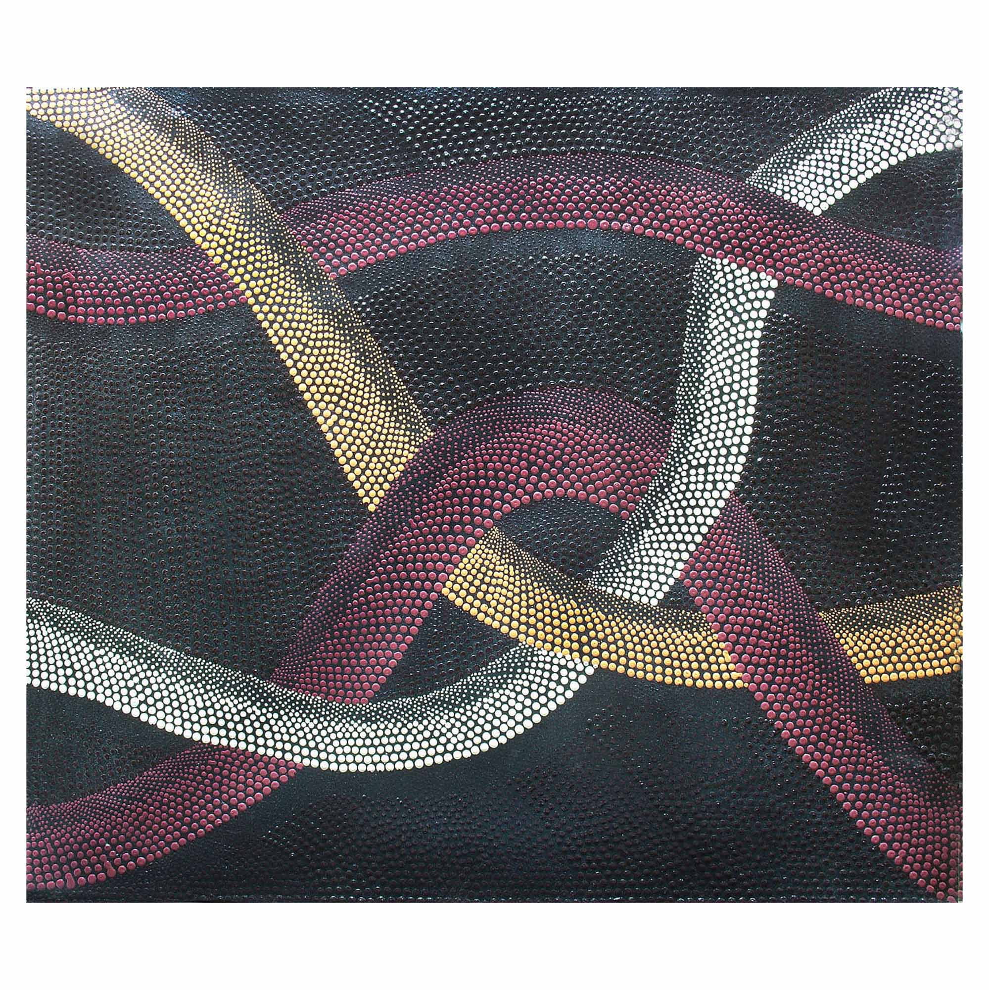 32" x 28" Red and Yellow Contemporary Dot Canvas Art