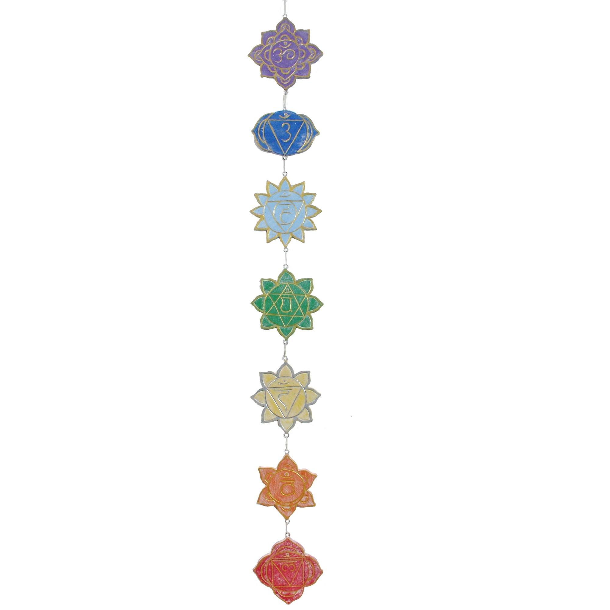 40" Multicolor Reclaimed Wood Chakra Wall Decor