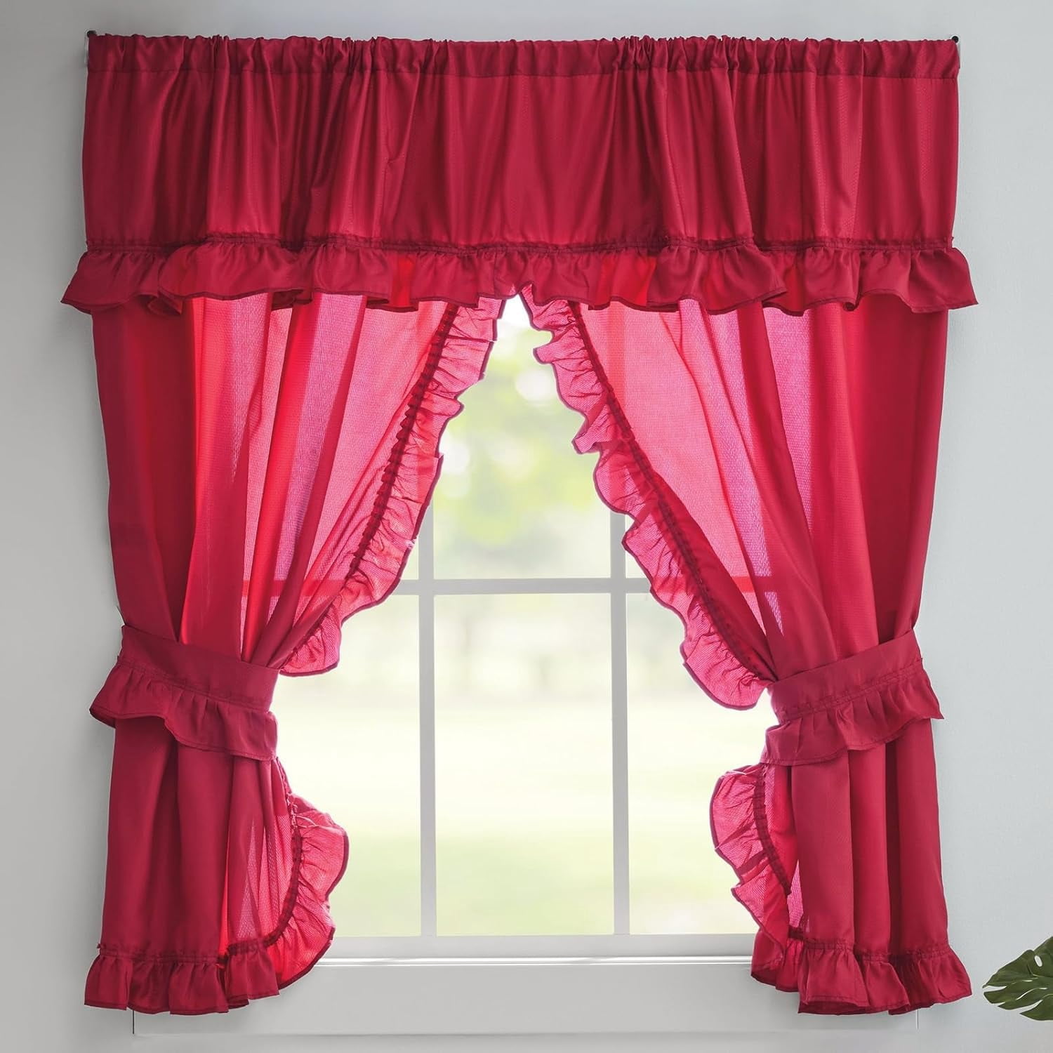 Stoneberry Home Ruffled Window Curtain Set, 70