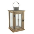 thumbnail image 1 of Stonebriar 13" Tabletop Farmhouse Wooden Hurricane Candle Lantern, Brown, 1 of 9