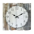 thumbnail image 1 of Stonebriar 15.7" Brown Analog Square Farmhouse Battery Operated Wall Clock, 1 of 8