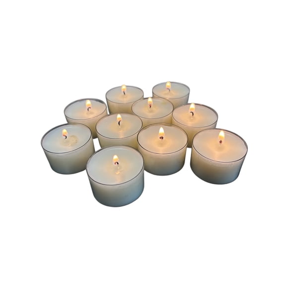 Stonebriar 192-Pack 8-Hour Tealight Candles in Clear Cups – Unscented White Wax Bulk Candles for Events, Decor, and Emergency Lighting