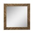 thumbnail image 1 of Stonebriar 20" x 20" Brown Modern Square Wood Chevron Wall Mirror, 1 of 7