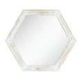 thumbnail image 1 of Stonebriar 23.8" x 20.6" Off-White Country Rustic Wood Hexagon Wall Mirror, 1 of 8