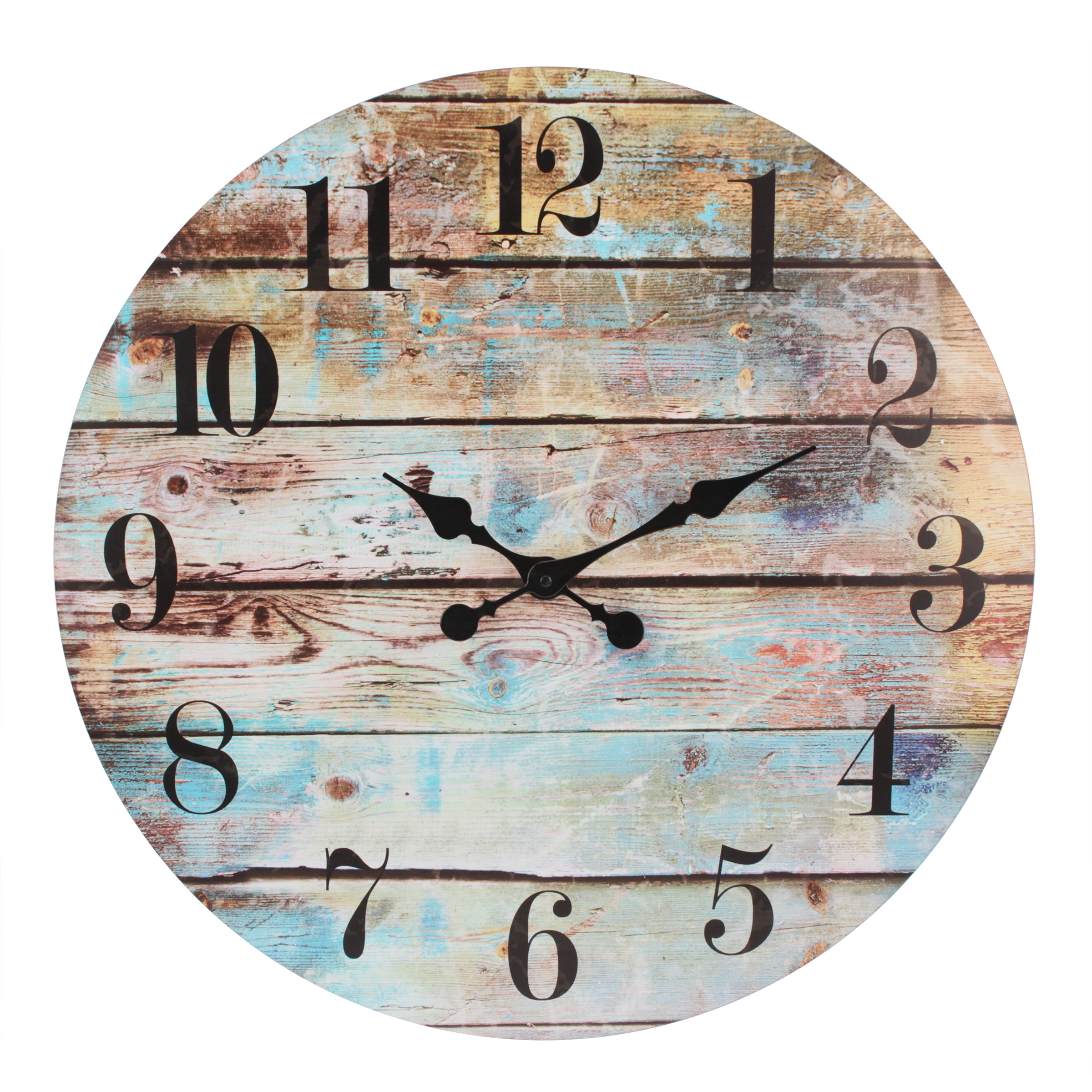 Stonebriar 23" Multicolor Analog Round Farmhouse Battery Operated Wall Clock
