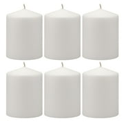 Stonebriar 3" x 6" Unscented 1-Wick White Pillar Candles, 6 Pack