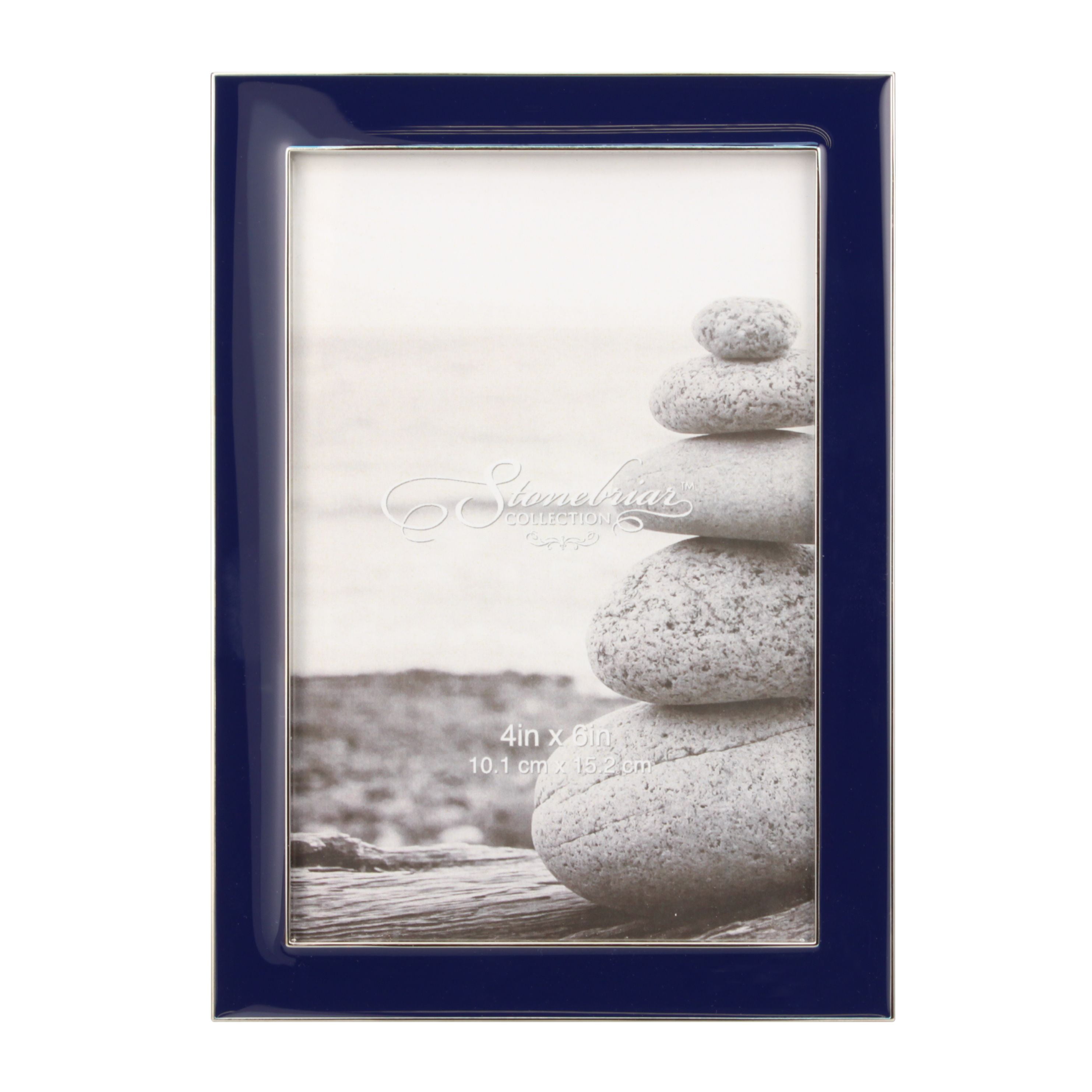 Stonebriar 4x6 Rectangular Epoxy Single Picture Frame with Easel Back, Navy Blue