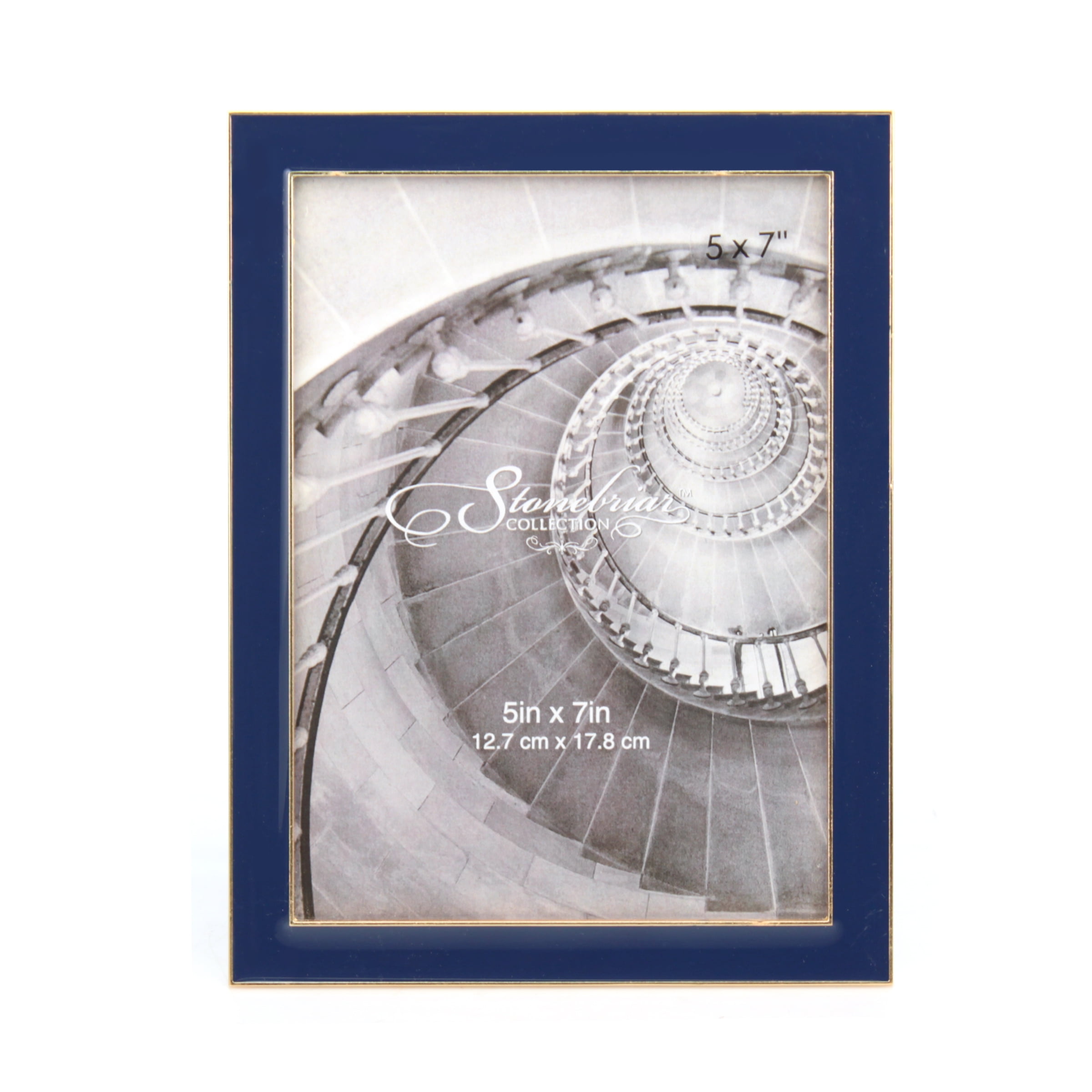 Stonebriar 5x7 Rectangular Epoxy Single Picture Frame with Easel Back, Navy Blue