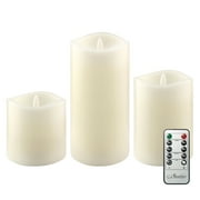 Stonebriar Collection 3 Pack Assorted Size Flameless LED Real Wax Pillar Candles