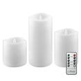 thumbnail image 1 of Stonebriar LED Pillar Candles — Remote & Timer, Real Wax Flameless Candles for Home Décor, Weddings & Events, Pack of 3, White, Assorted Sizes, 1 of 6