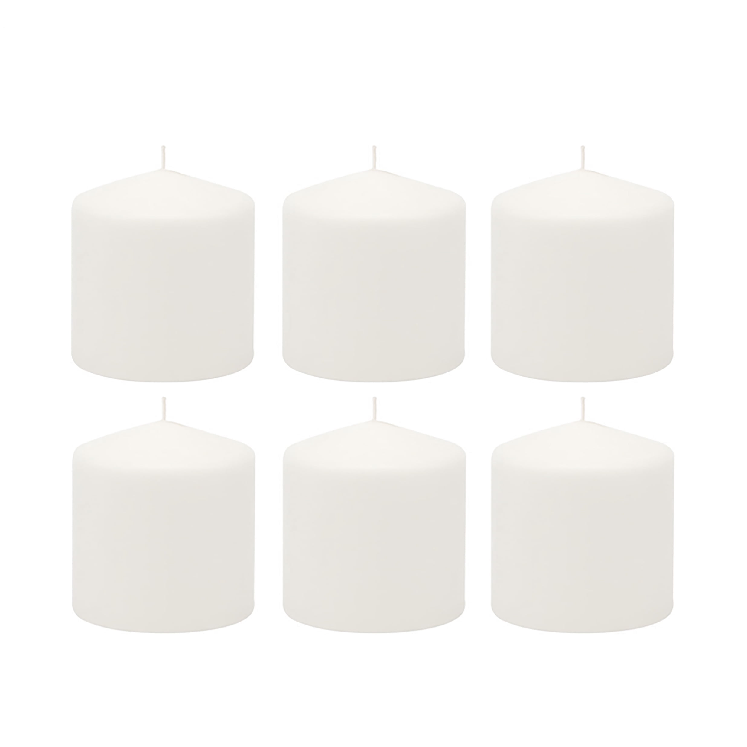 Palm Essence White Paraffin Wax 6-Pack Pillar Candles