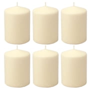 Stonebriar Ivory Pillar Candles, Unscented, 3" x 4", 35 Hour Burn, 6 Pack