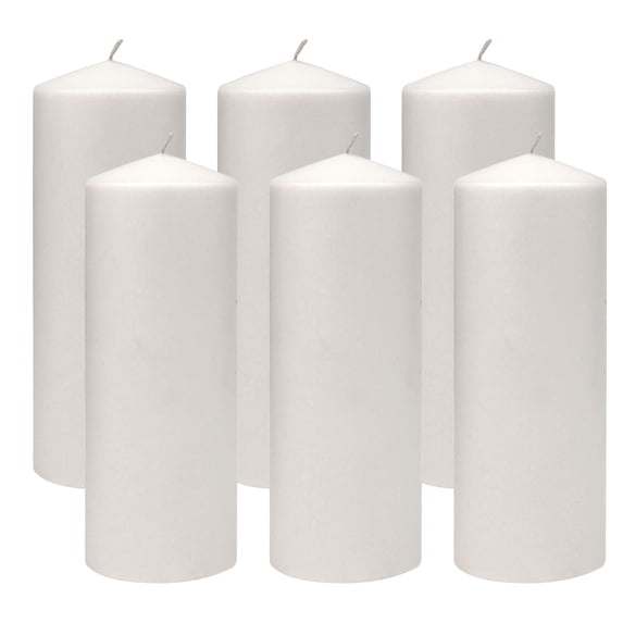 Stonebriar Collection 3" x 8" Unscented Pillar Candles, 80 h Burn Time, 6 Pack