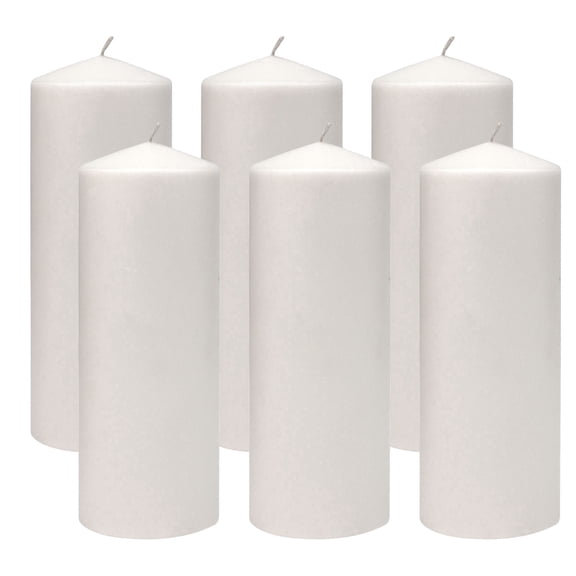 Stonebriar Collection 3" x 8" Unscented Pillar Candles, 80 h Burn Time, 6 Pack