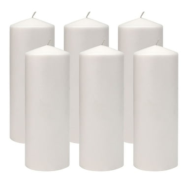 Stonebriar Collection 3" x 8" Unscented Pillar Candles, 80 h Burn Time, 6 Pack
