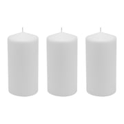 Stonebriar Collection Unscented White Pillar Candle, 3-Pack, 3” x 6", 65-Hour Burn Time