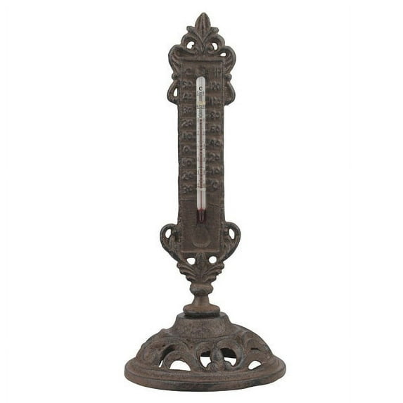 Stonebriar Collection weathered cast iron tabletop Fahrenheit thermometer